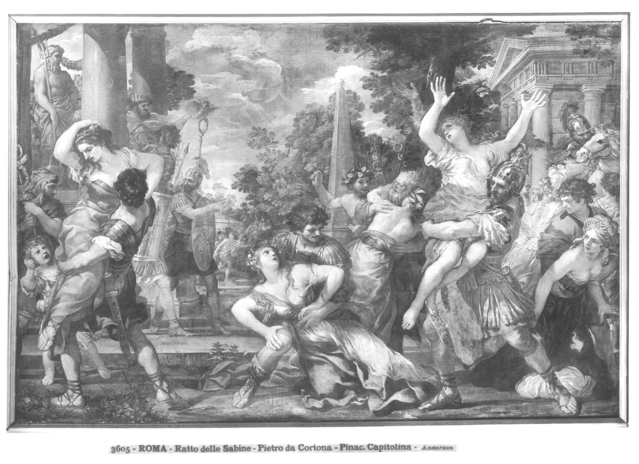 Våldtäkt av sabinskvinnorna av Pietro da 1596 1669 Cortona