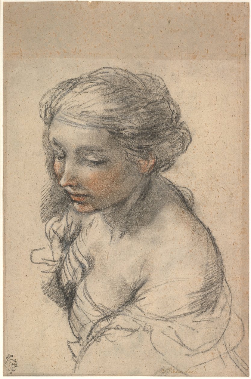 Byst av en ung kvinna som vändes åt vänster, 1637 av Pietro da Cortona