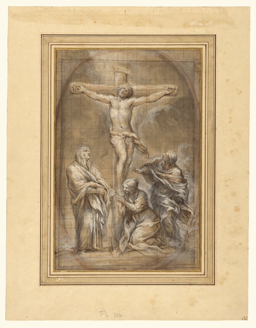 Kristus på korset med Jungfru Maria, Maria Magdalena och Sankt Johannes av Pietro da Cortona