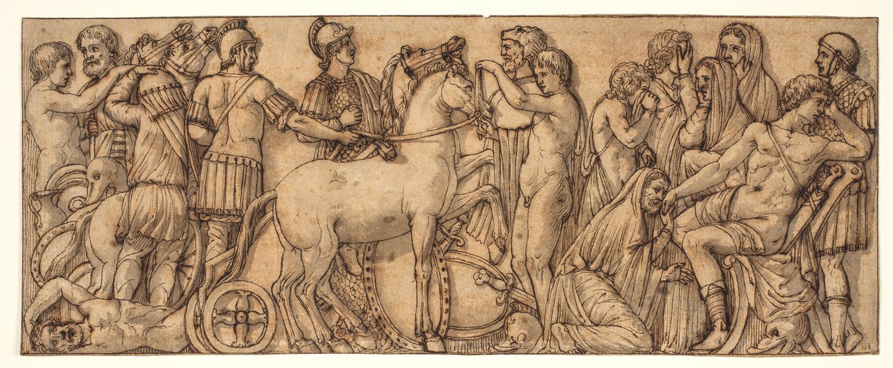 Fris från en romersk sarkofag(?) av Pietro da Cortona
