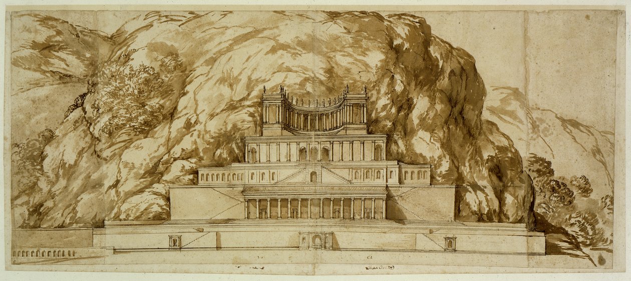 Rekonstruktion av templet i Palestrina av Pietro da Cortona