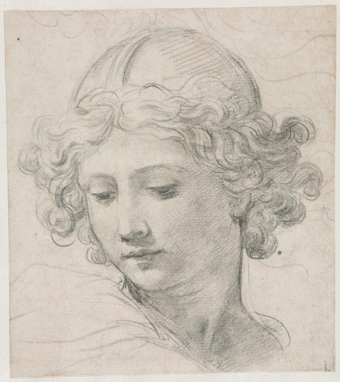 Studie för chefen för St. Michael, 1633. av Pietro da Cortona