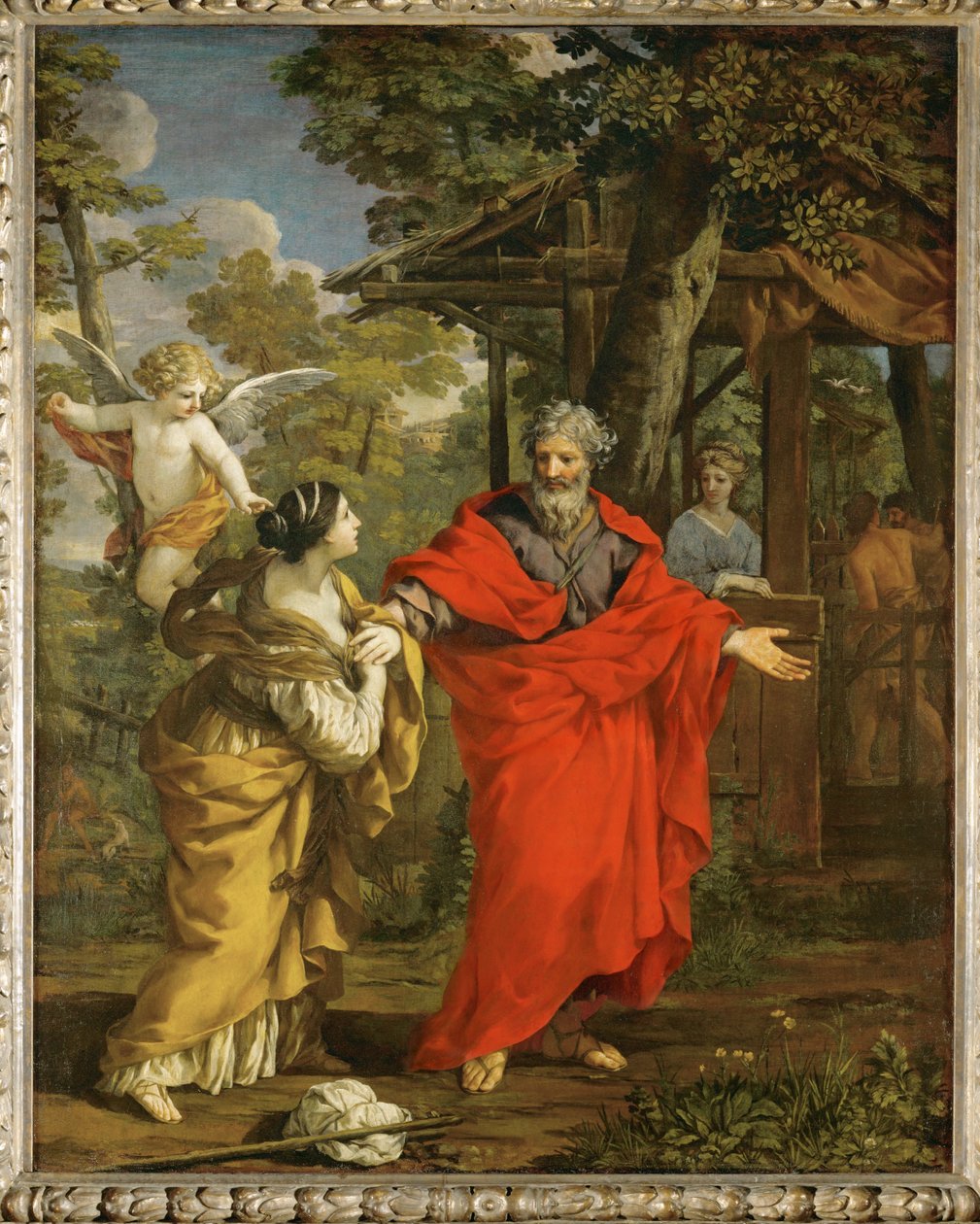 Hagars återkomst (målning på duk) av Pietro da & Ferri Ciro (1634-89) Cortona