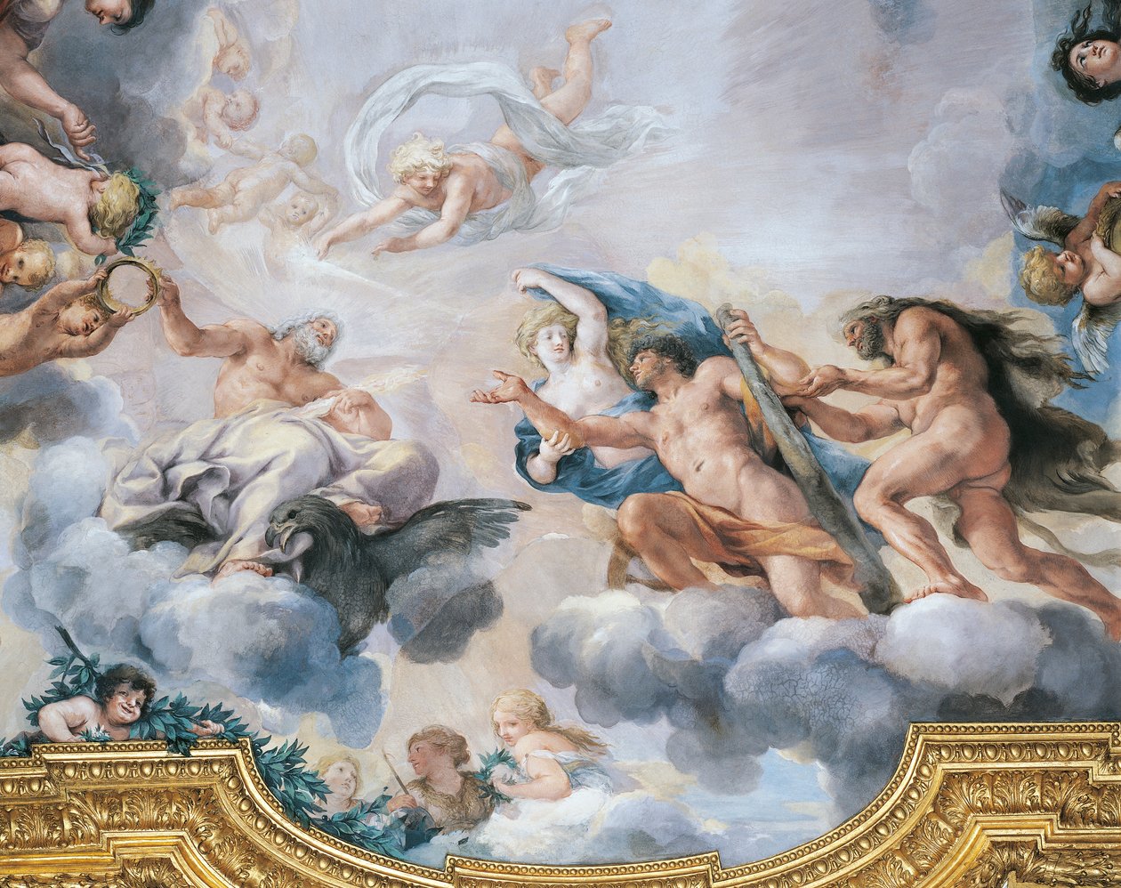 Cosimo I avbildad som ung man som tar emot odödlighetens krona från Jupiter, av Pietro da Cortona och Ciro Ferri, fresk av Pietro da & Ferri Ciro (1634 89) Cortona