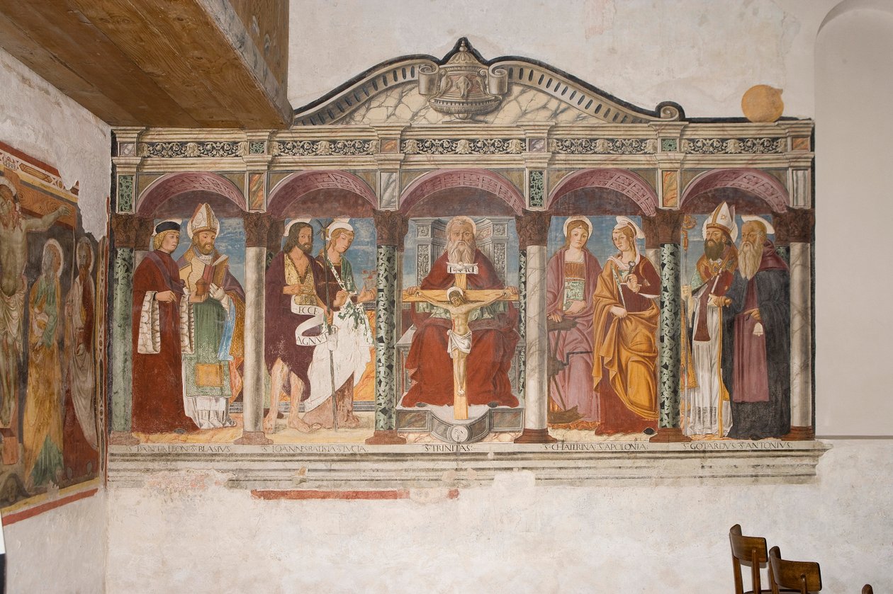 Saint Pietro och Paolo kyrka, Valvasone, Friuli, Italien (fresk) av Pietro da Vicenza