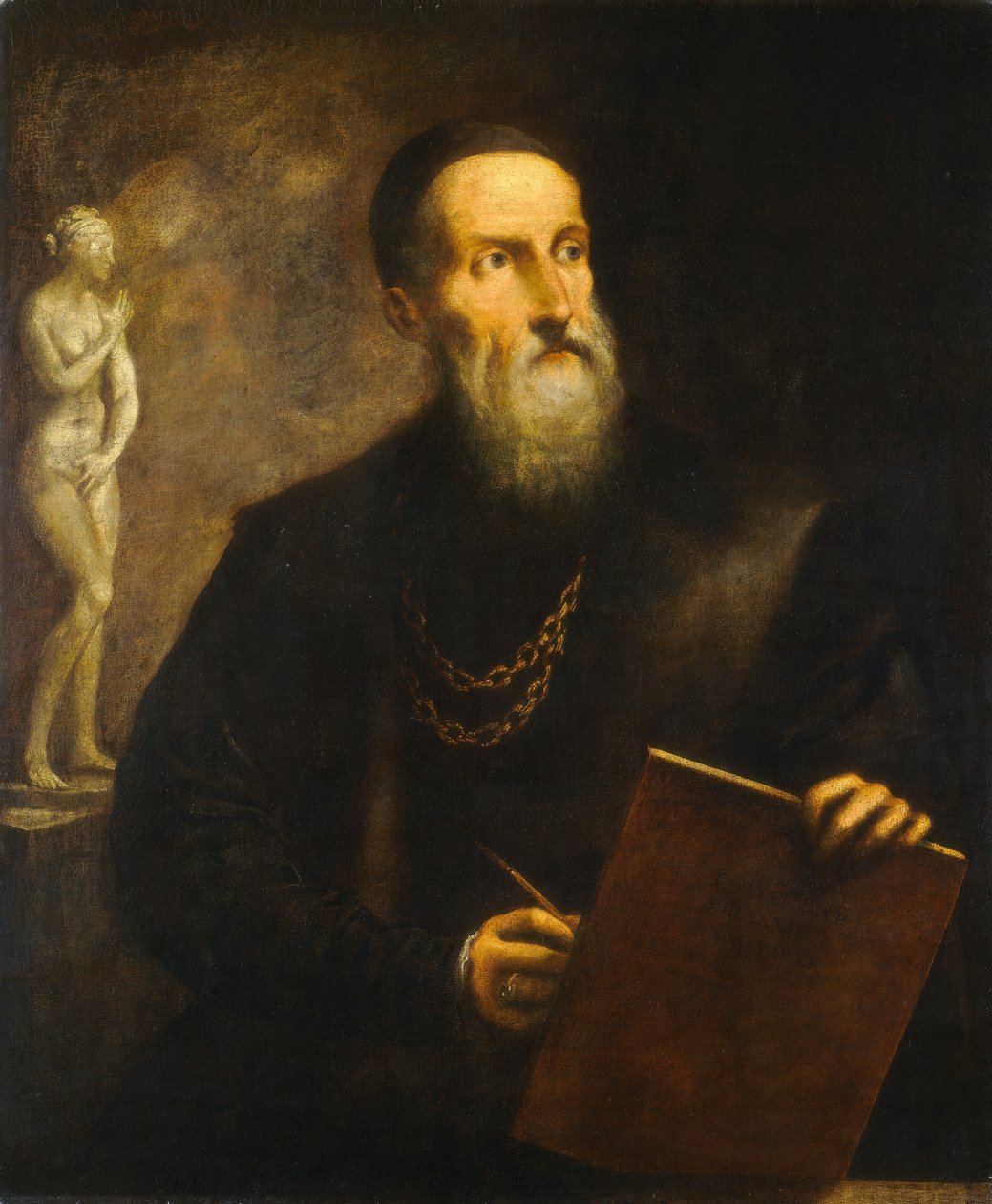 Imaginärt självporträtt av Tizian, troligen 1650-talet. av Pietro della Vecchia