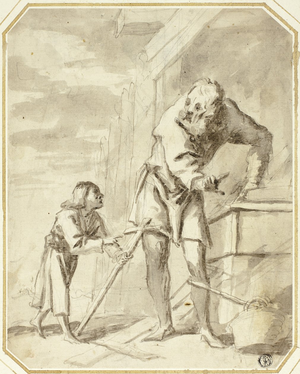 Saint Joseph med Jesusbarnet i hans snickeri av Pietro della Vecchia