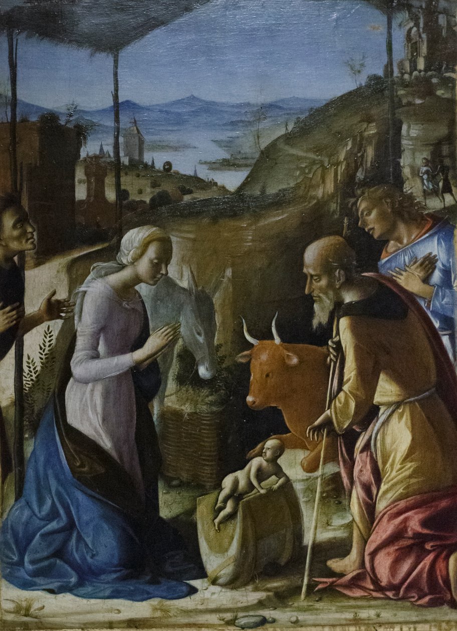 Herdarnas tillbedjan, ca 1493-96 (tempera på pannå) av Pietro di Francesco degli Orioli