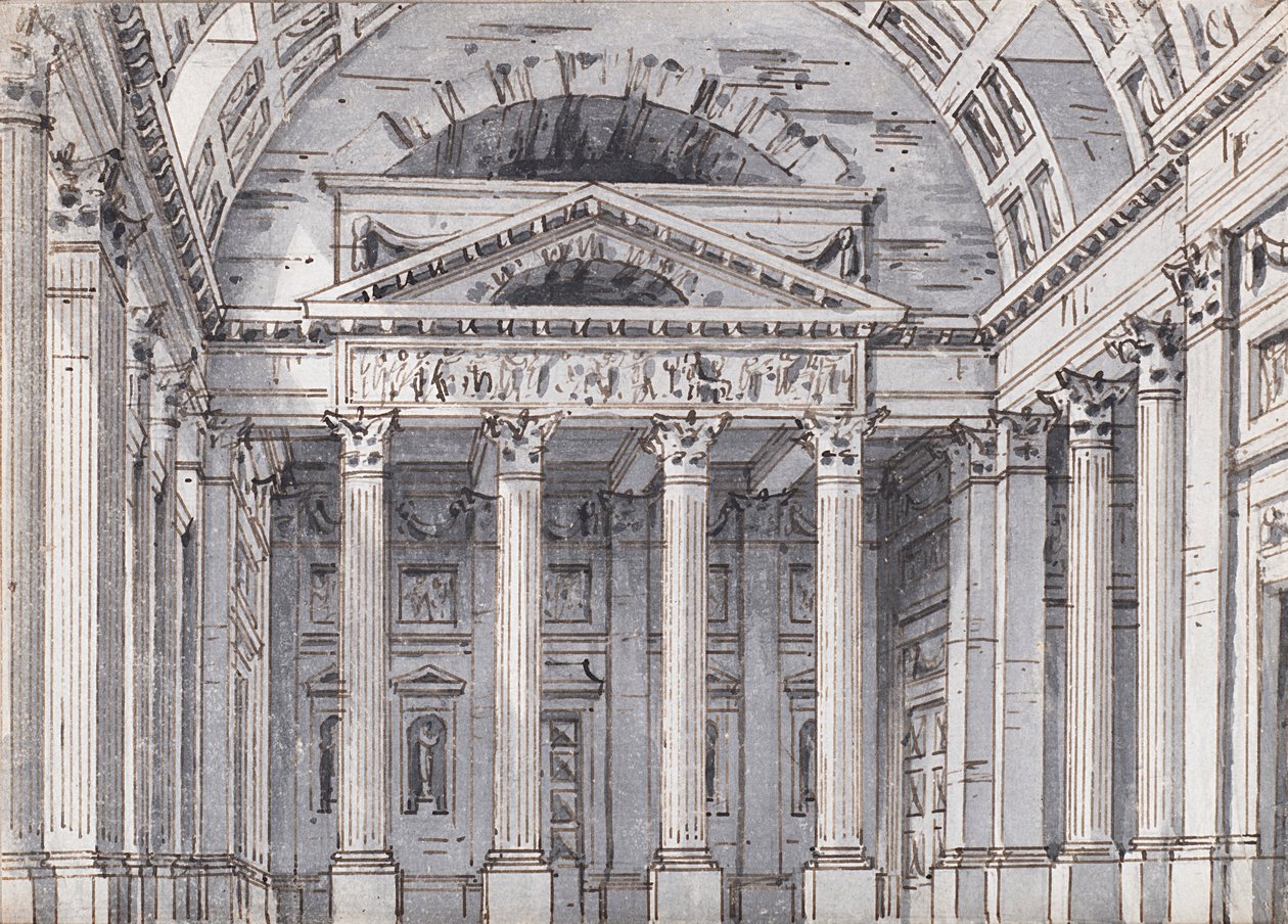 Scenografi för operan Belisario av Gaetano Donizetti, 1820-talet. av Pietro di Gottardo Gonzaga
