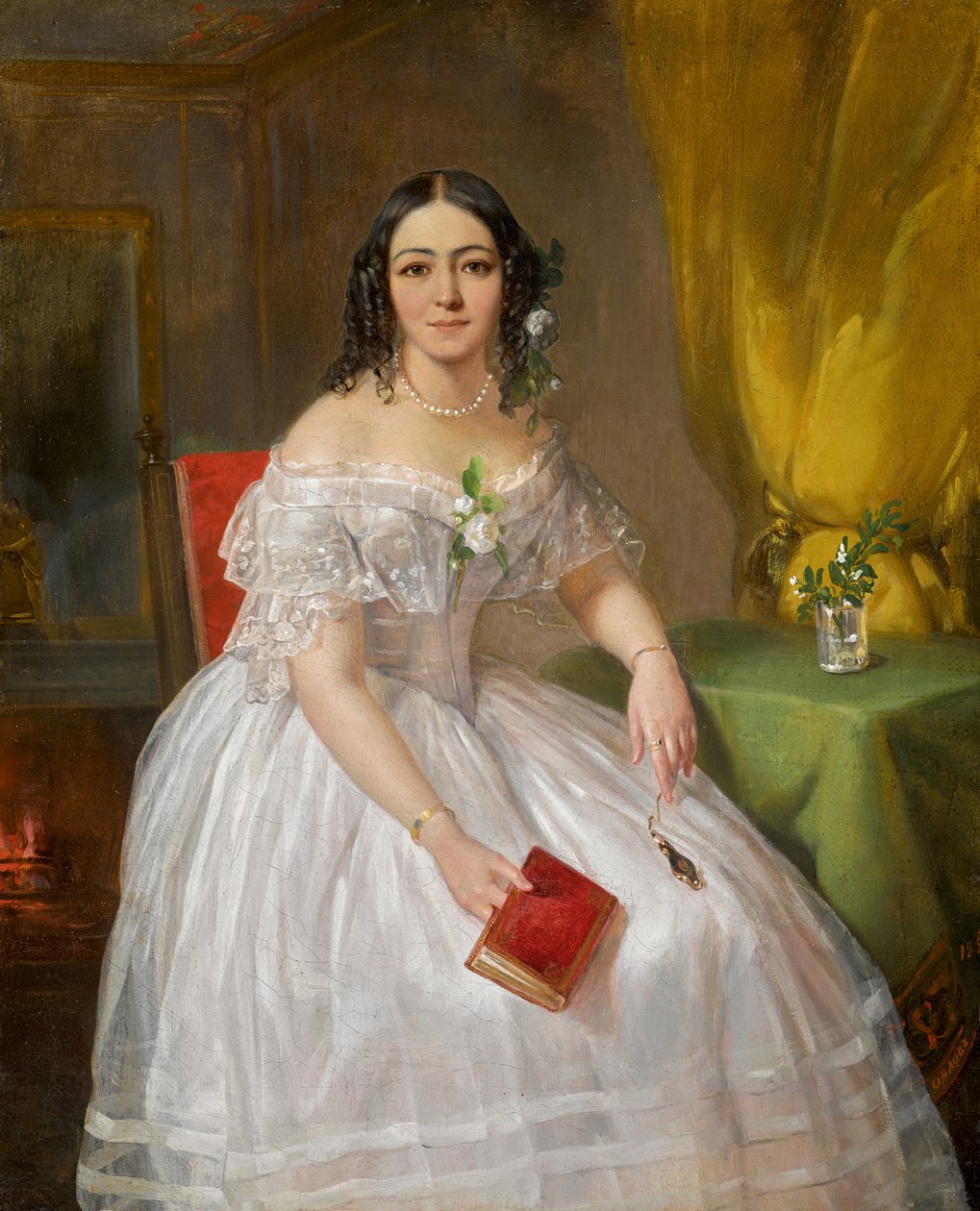 Porträtt av Sofia Nikolaevna Karamzina 1802-1856, 1840. av Pimen Nikitich Orlov