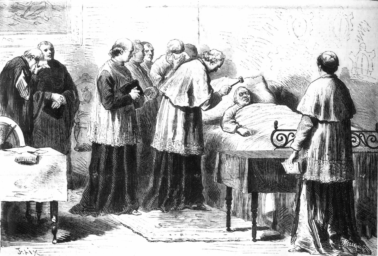 Verifieringen av Pius IX:s död med hjälp av silverhammaren, från 