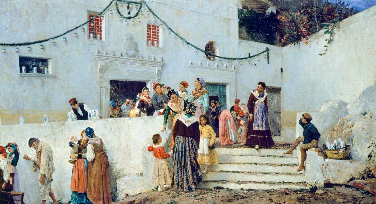 Högtidsdagen, av Pio Joris (1843-1921), olja på duk, 93x160 cm av Pio Joris