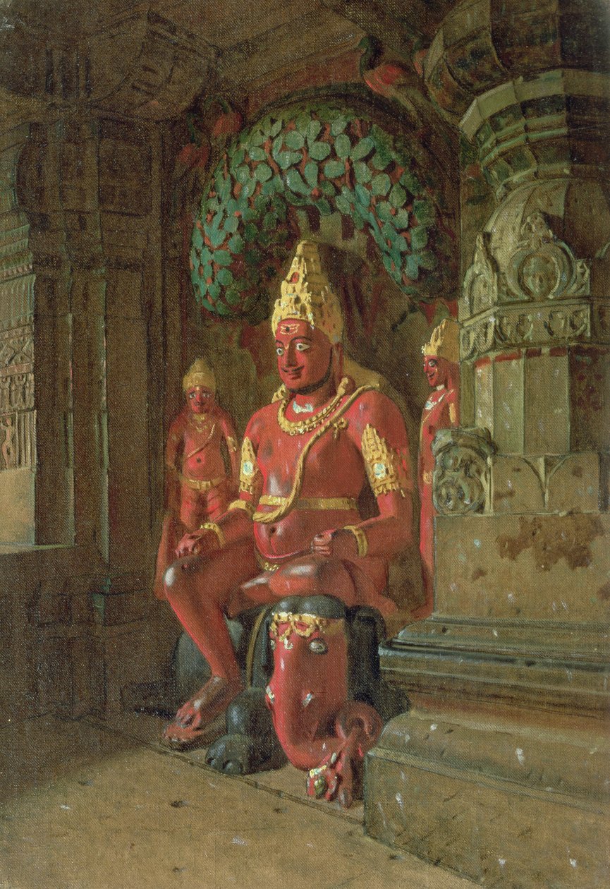 Vishnu Statue i le Malumalu o Indra, 1874 swed av Piotr Petrovitch Weretshchagin