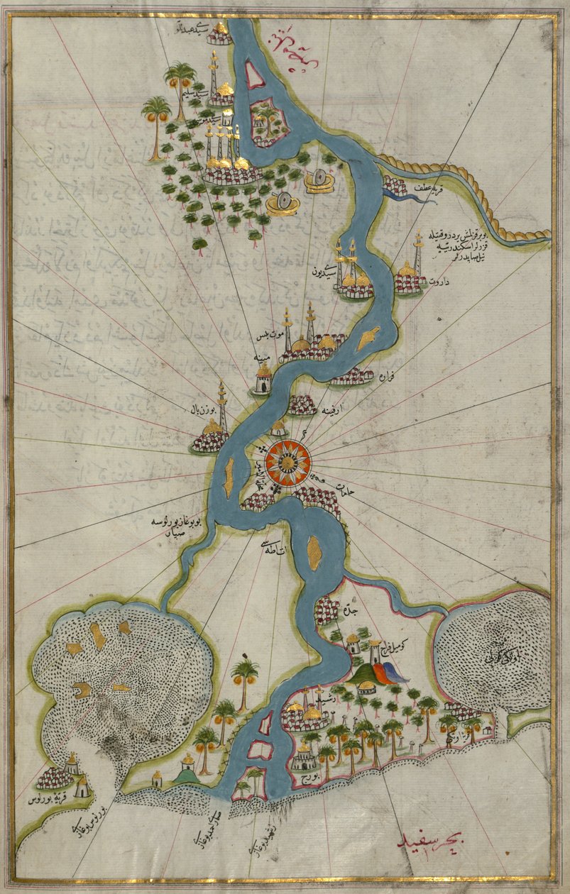 Map of the River Nile From Its Estuary South av Piri Reis