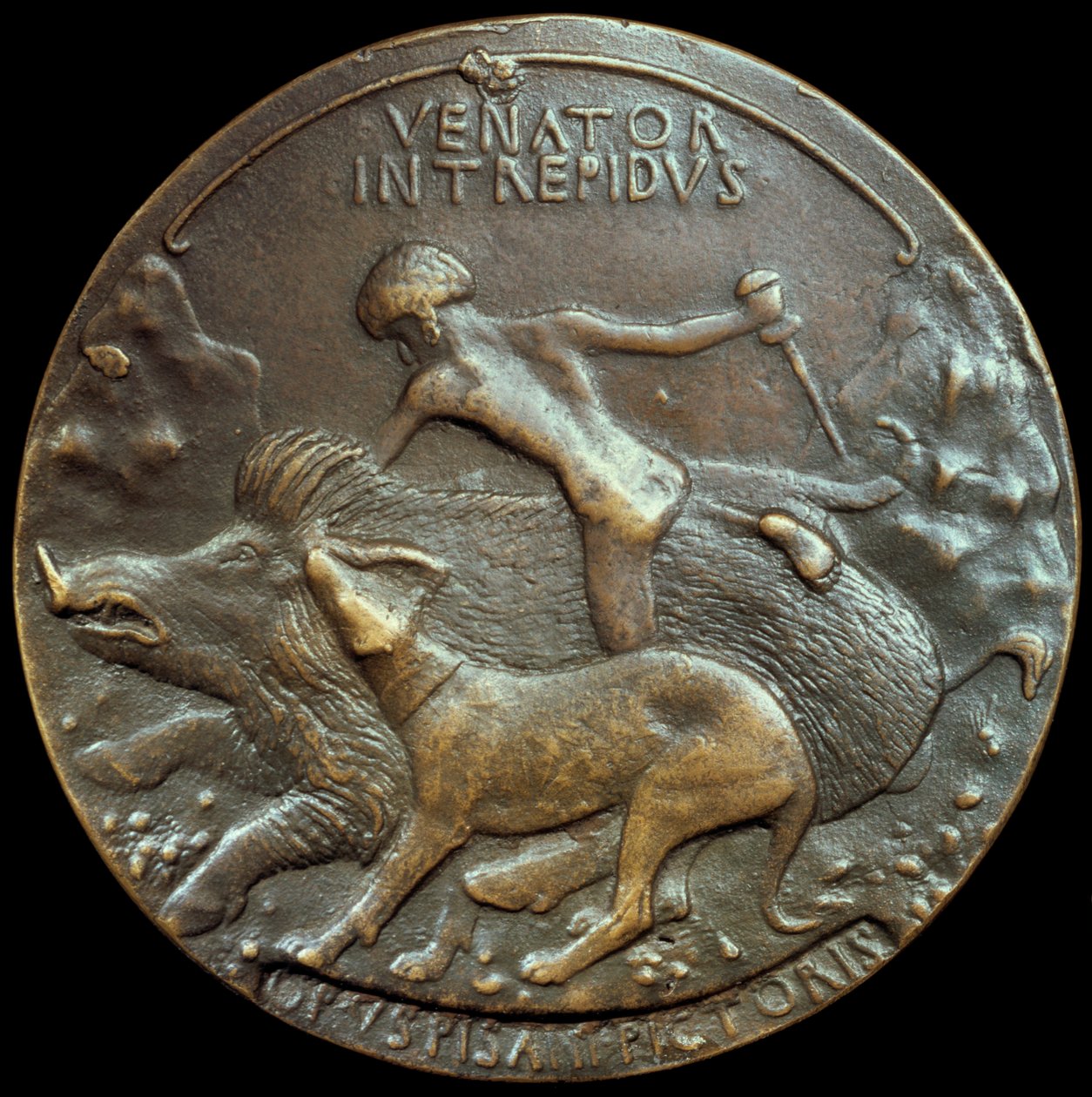 Medaljong av Alfonso V Aragon, kung av Neapel och Sicilien, 1400-talet av Antonio Pisanello
