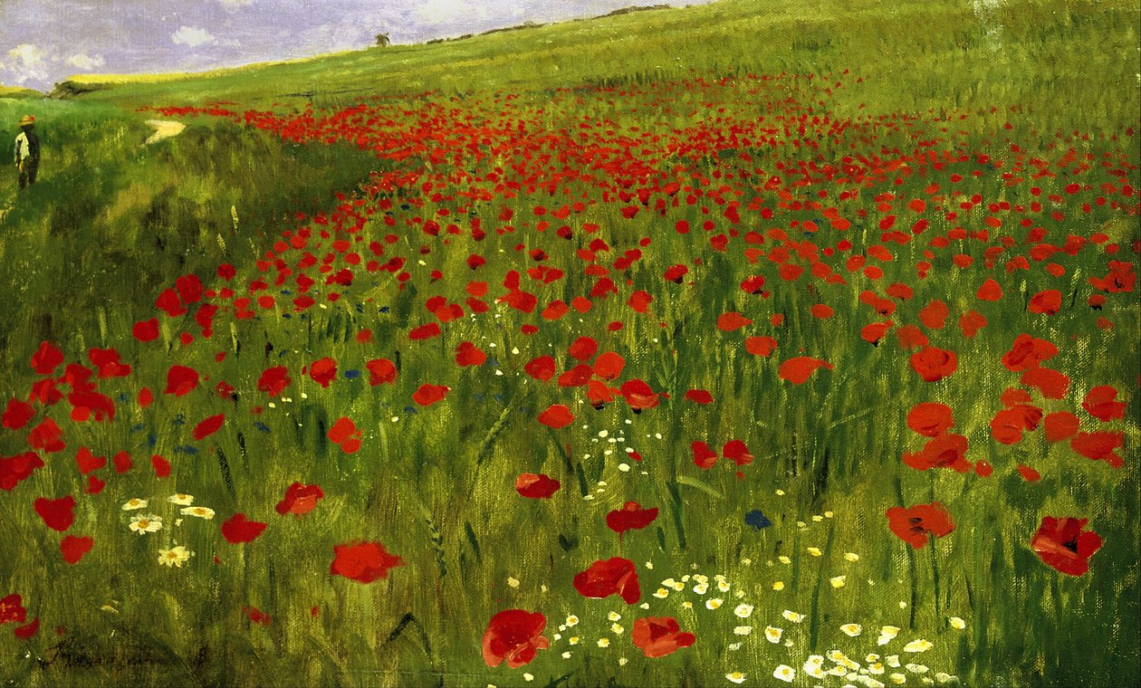 Meadow with Poppies av Pál Szinyei Merse