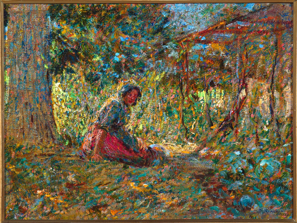 I trädgården, c.1891 av Plinio Nomellini