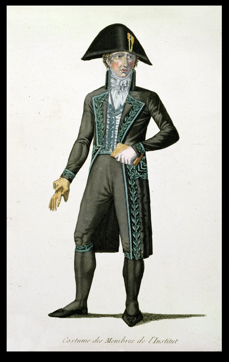 Kostym för en medlem av Institut de France, graverad av Louis F. Charon ca 1802-10 av Poisson