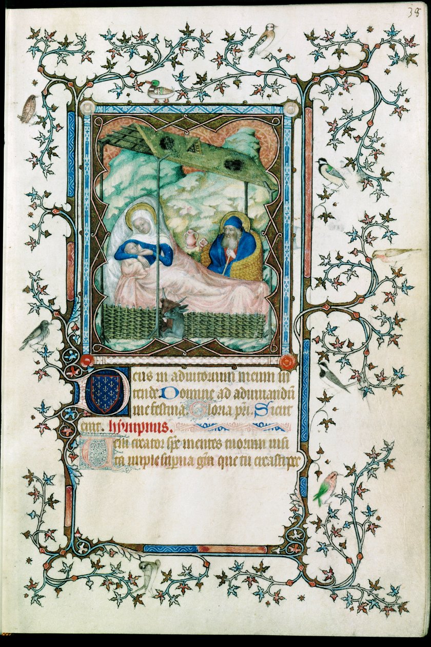 Födelsekyrkan. Från Petites heures du Duc de Berry ... av Pol de Limbourg
