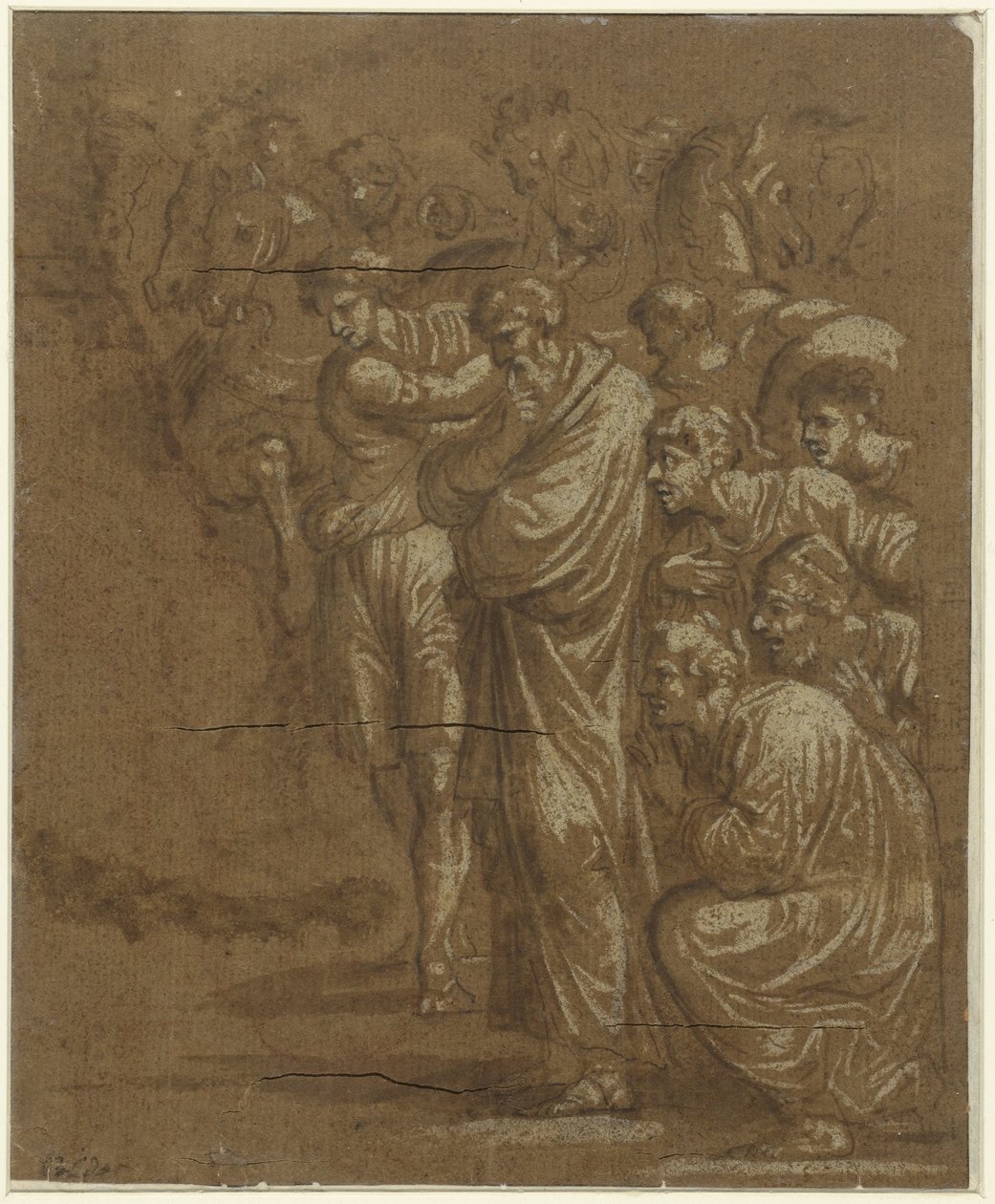 Tillbedjan av kungarna av Polidoro da Caravaggio (possibly)