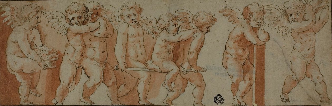Fris med åtta putti av Polidoro da Caravaggio
