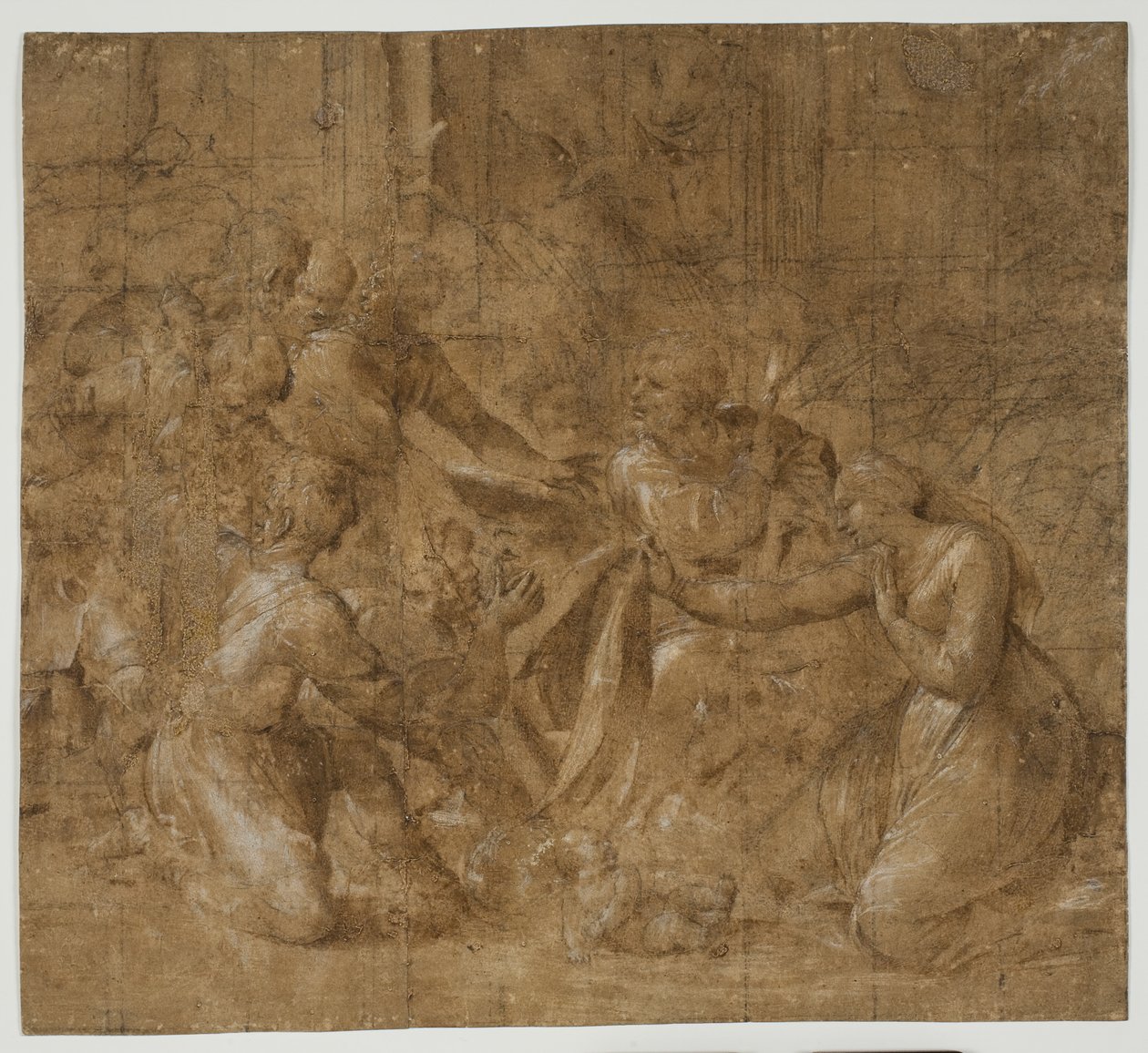 Tillbedjan av herdarna av Polidoro da Caravaggio