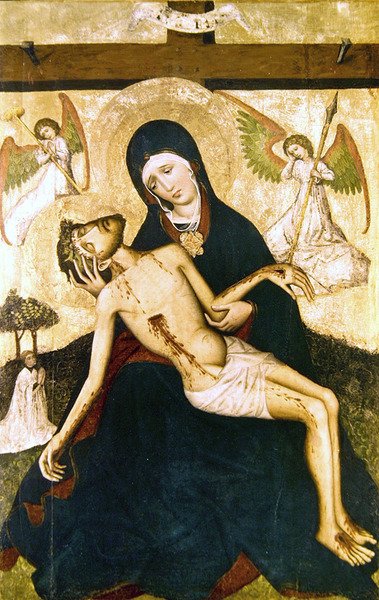 Pieta, ca 1450 (tempera på panel) av Polish School