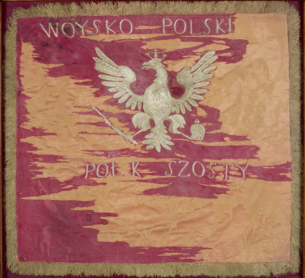 Flagga för sjätte infanteriregementet i hertigdömet Warszawa, 1807 (silke) av Polish School
