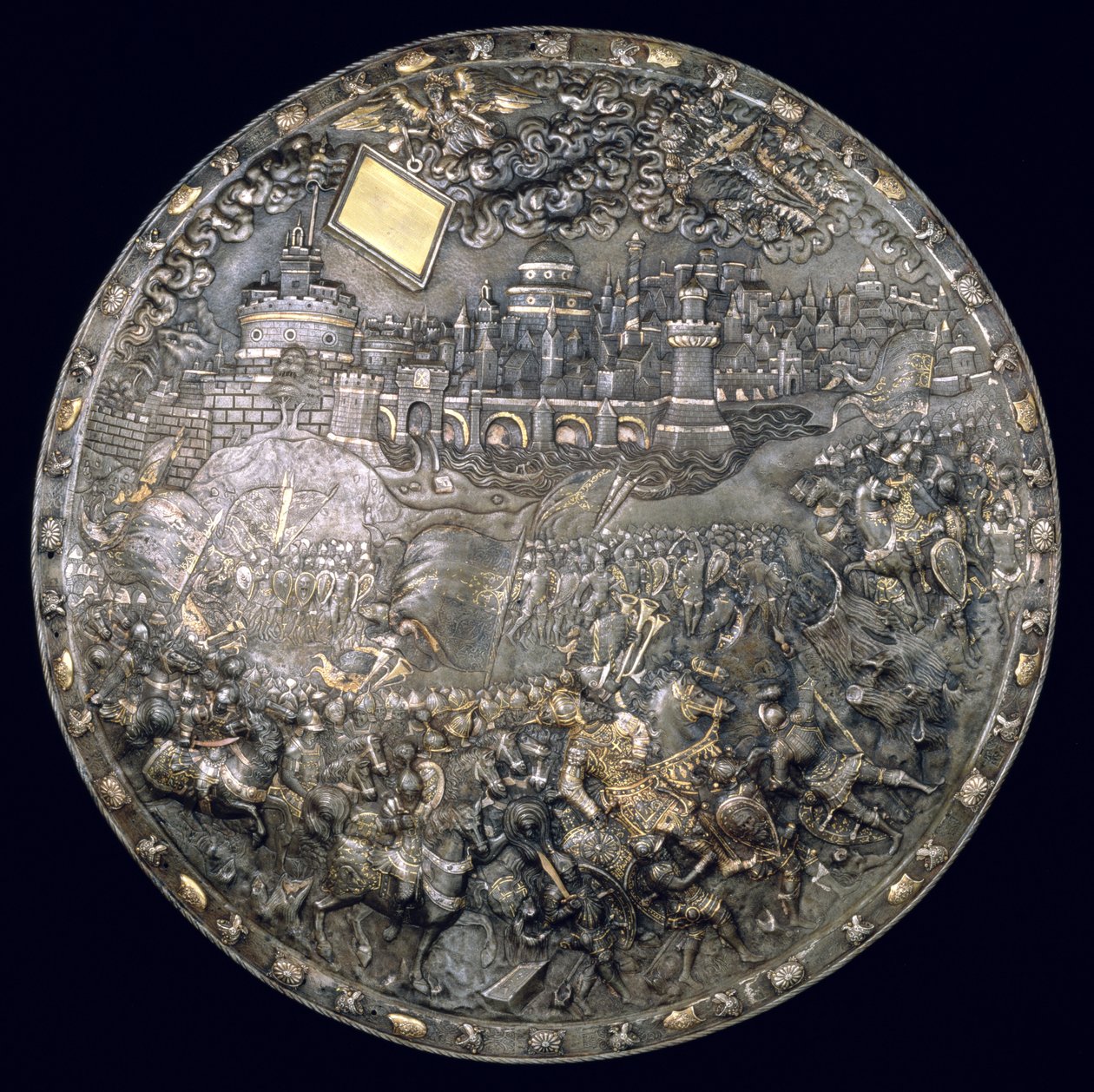 Kung John III Sobieskis (1624-96) Spåsköld (förgyllt järn och silver) av Polish School