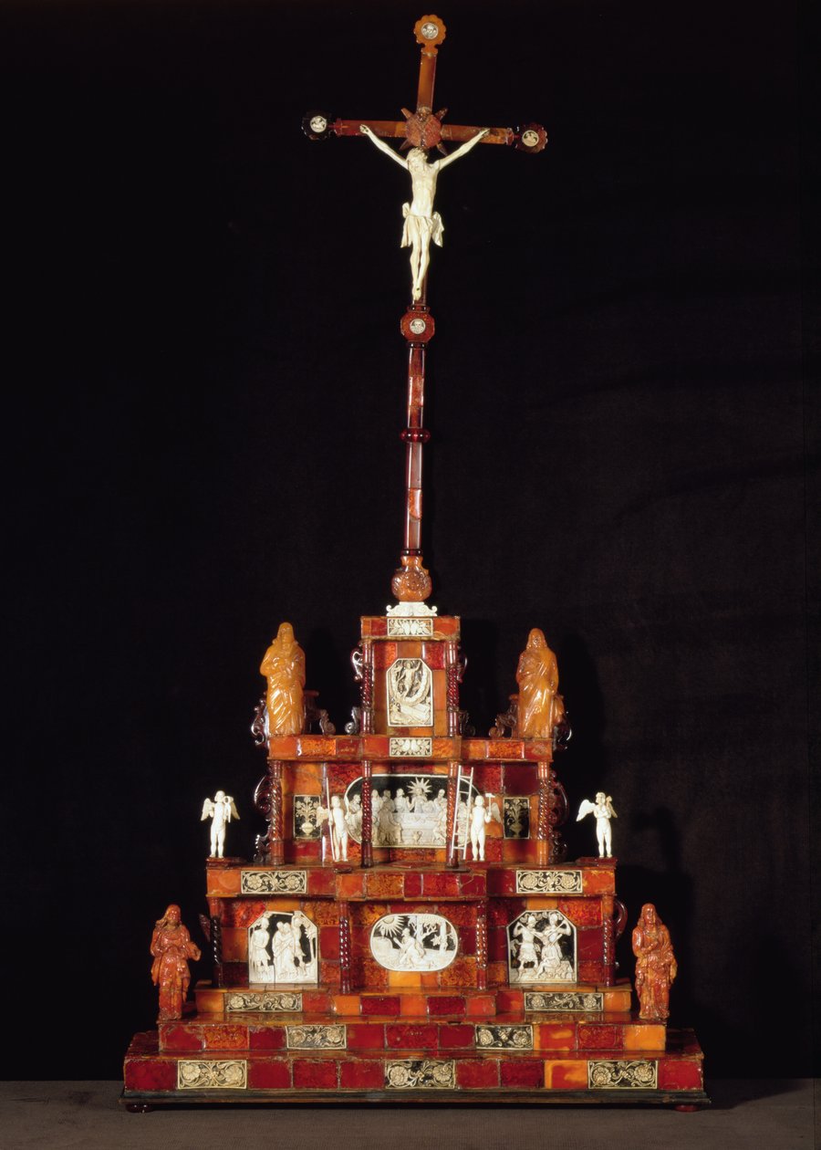 Bärbart altare, verkstad av Michael Redlin, Gdansk (trä, bärnsten och elfenben) av Polish School