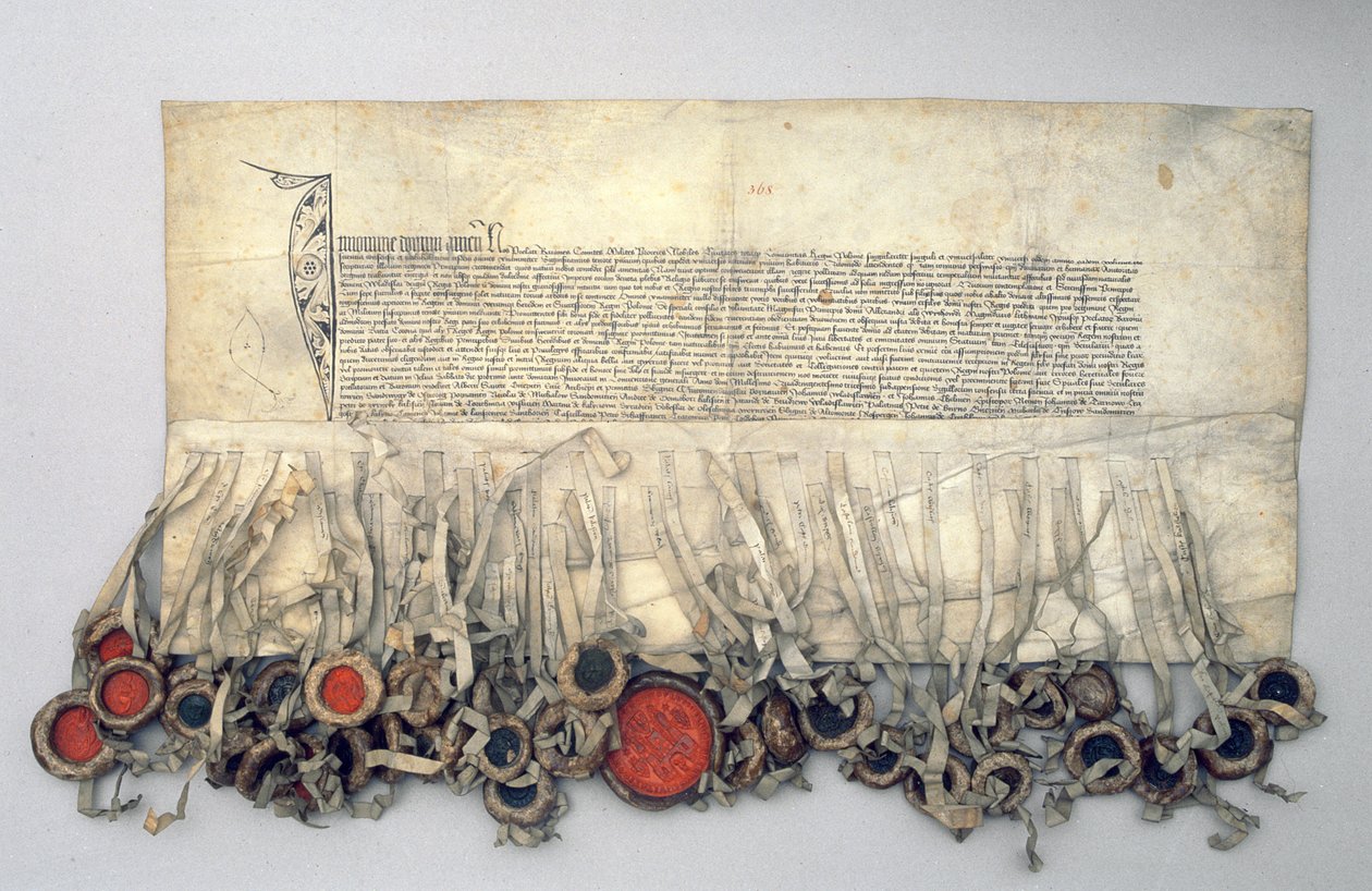 Privilegium för Wladislaw Jagiello (ca 1351-1434) kung av Polen, beviljat av kungliga rådet (pergament) av Polish School