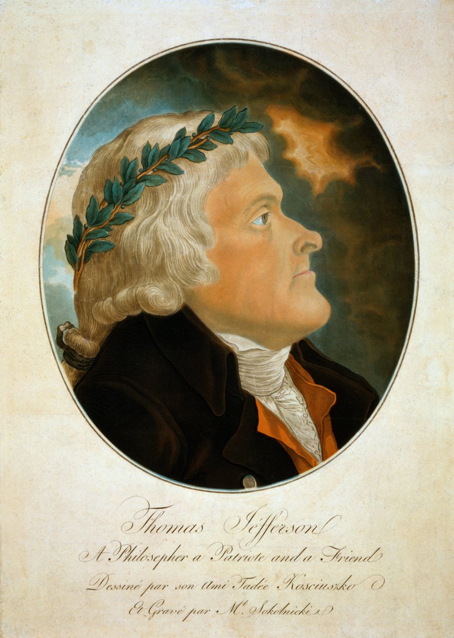 Profilporträtt av Thomas Jefferson, ca 1799 (akvatint) av Polish School
