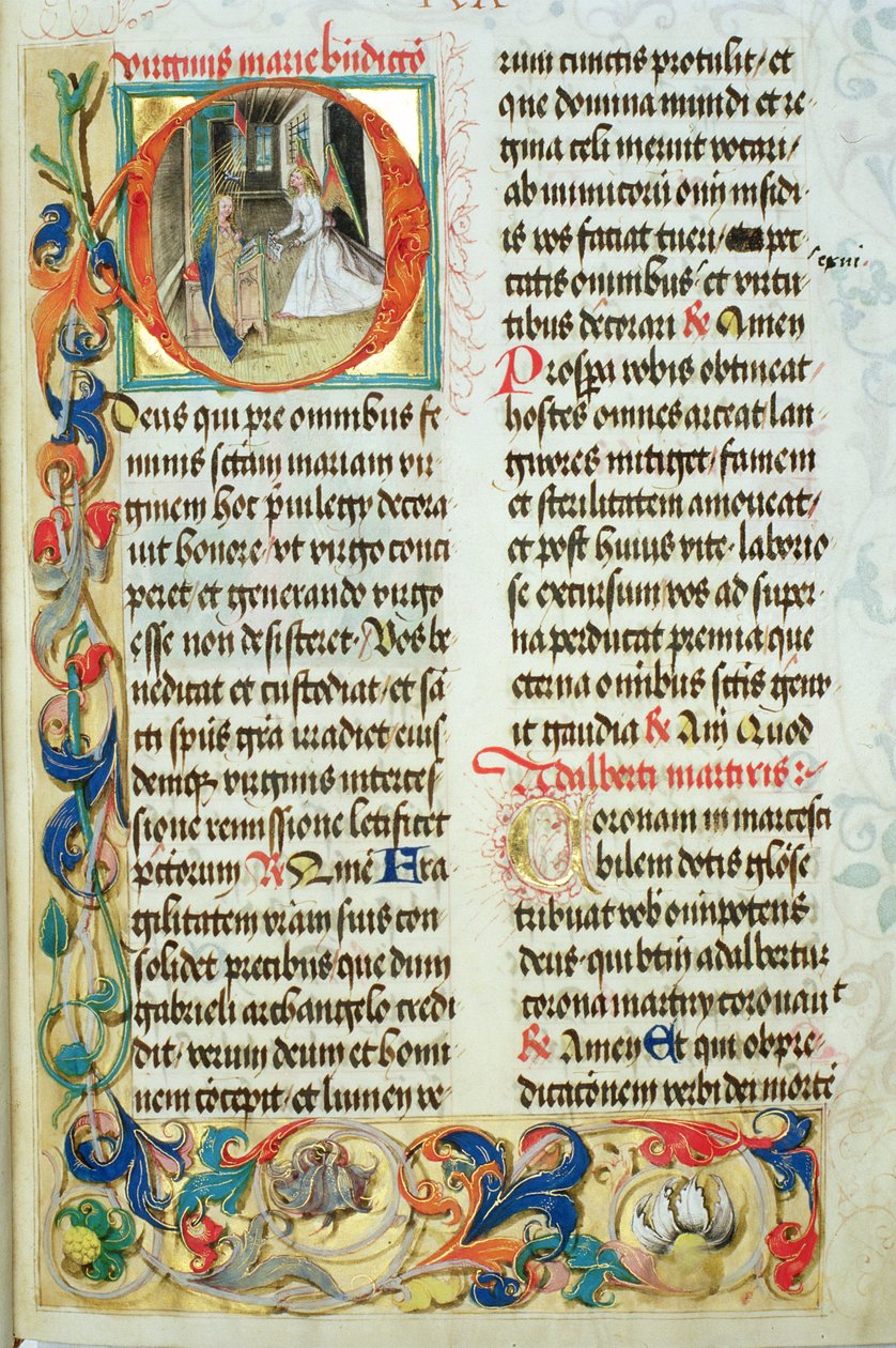 Bebådelsen från påvlig biskop Erasmus Ciolek, ca 1510 (tempera & guld på pergament) av Polish School