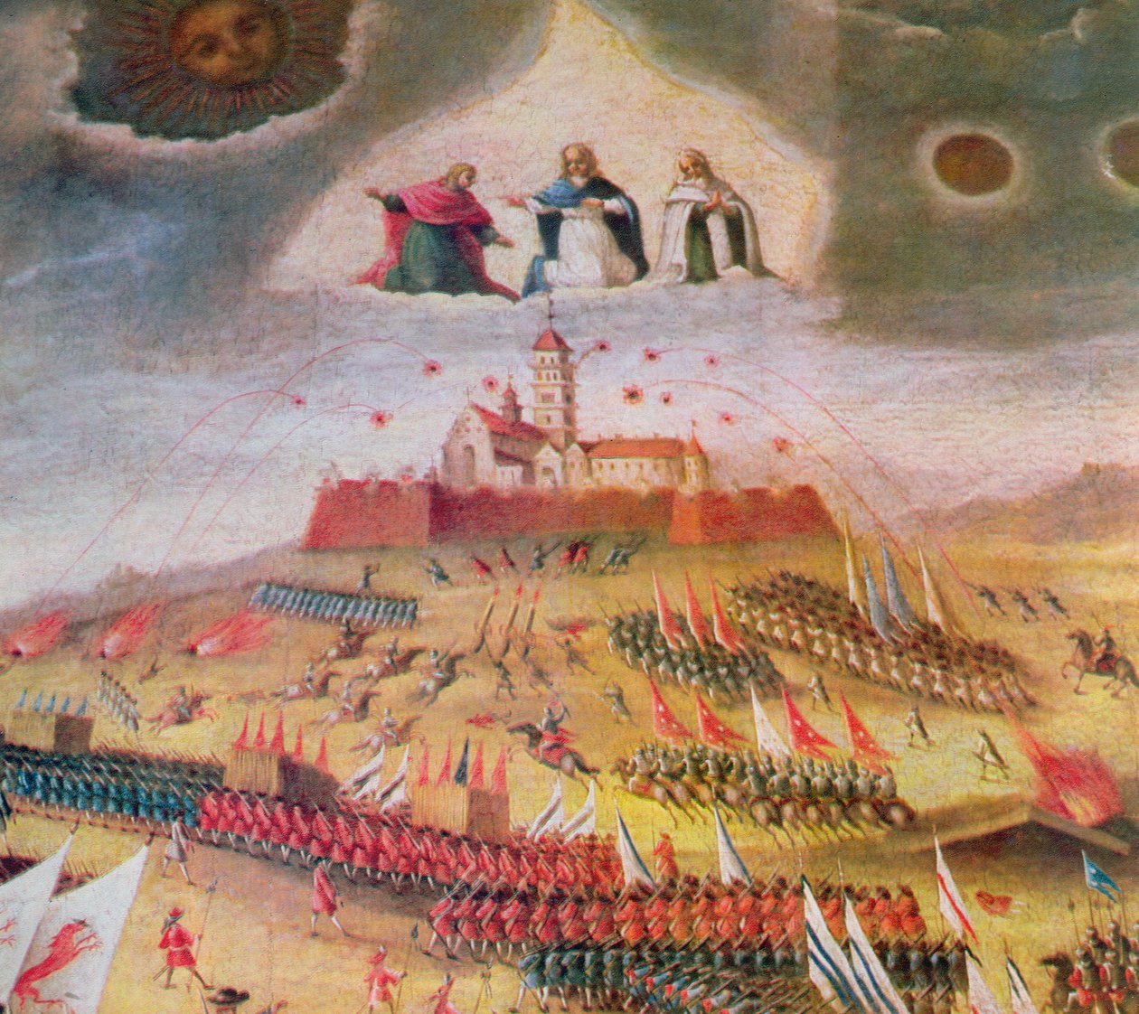Den svenska belägringen av klostret Jasna Gora 1655 av Polish School