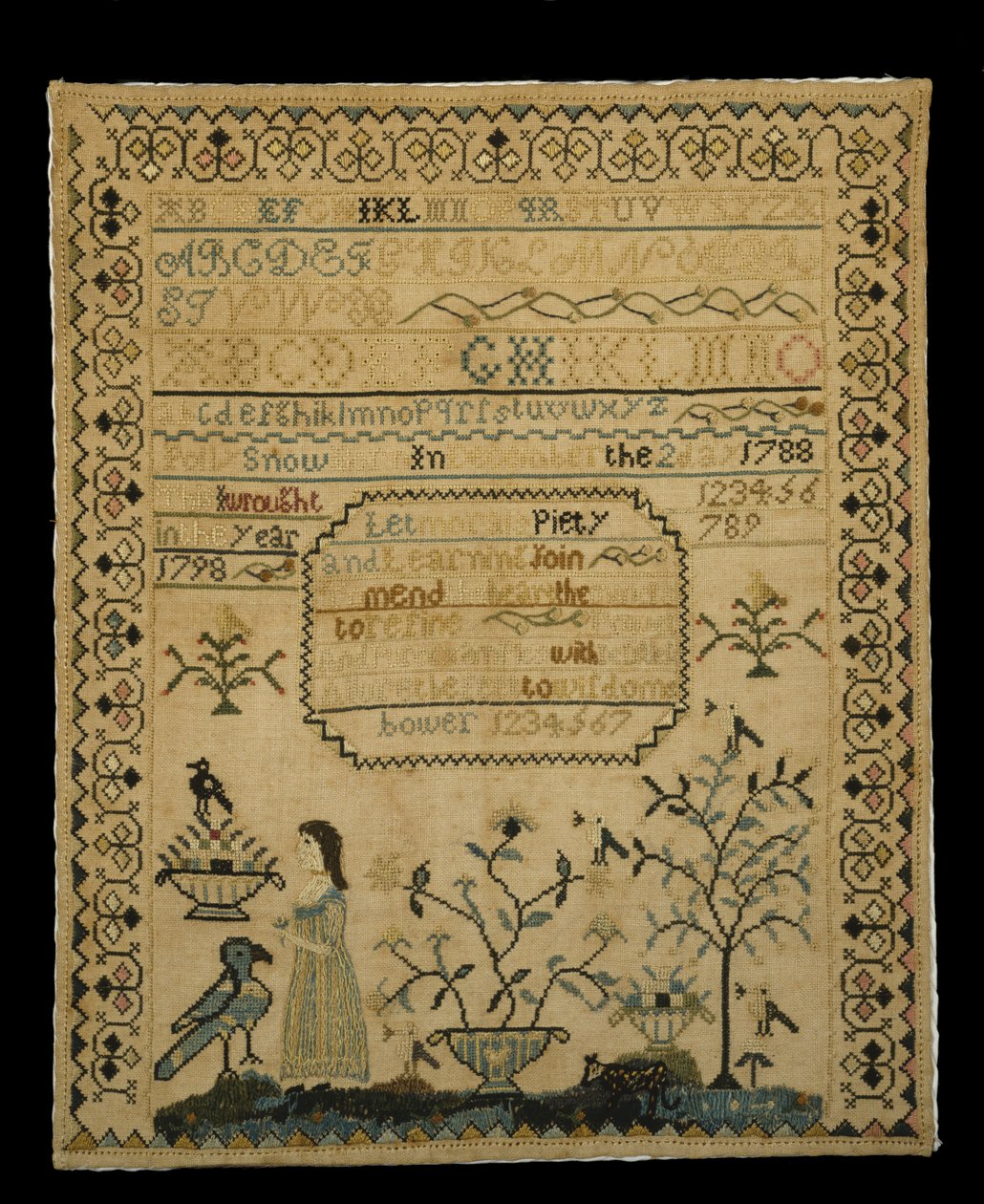 Sampler, 1798 (siden på linne) av Polly Snow