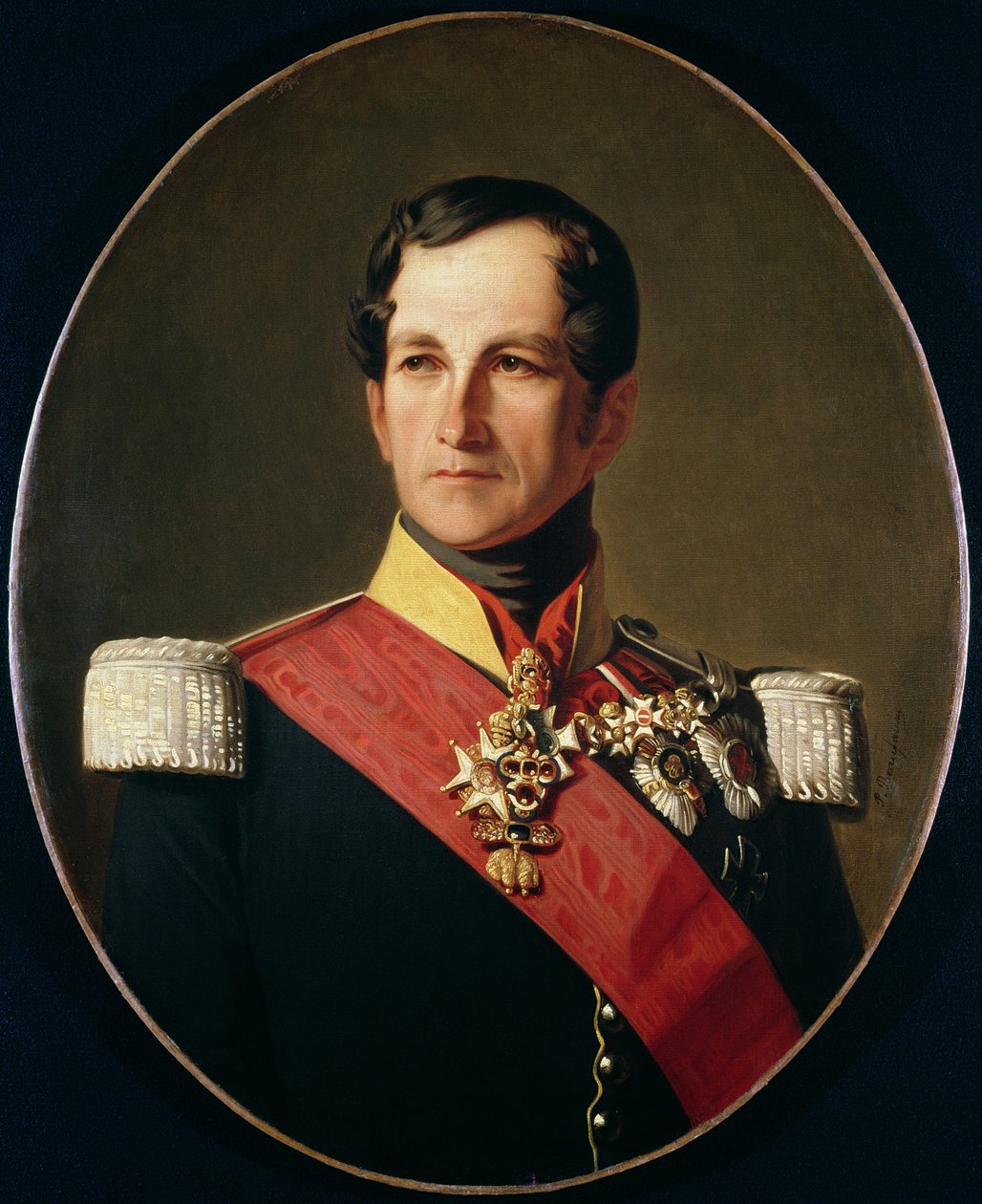 Porträtt av Leopold I (1790-1865) av Saxe-Cobourg-Gotha i en kuirassiers uniform av Polydore Beaufaux