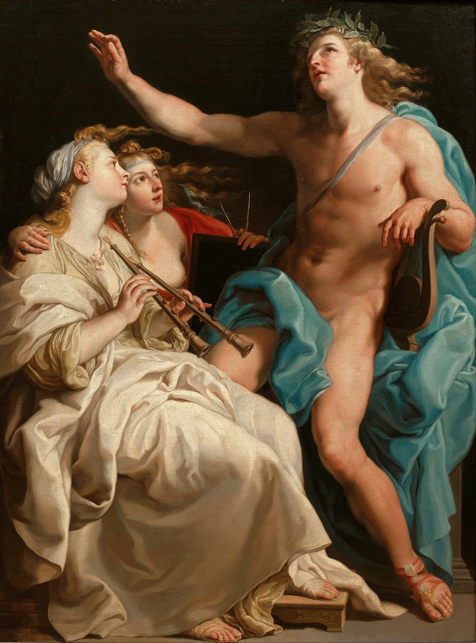Apollo och två Muser av Pompeo Girolamo Batoni