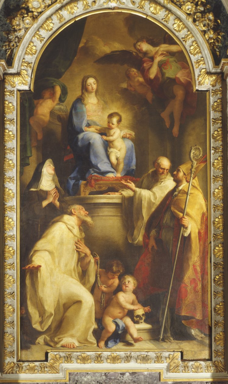 Madonna och den välsignade familjen Gabrielli av Pompeo Girolamo Batoni