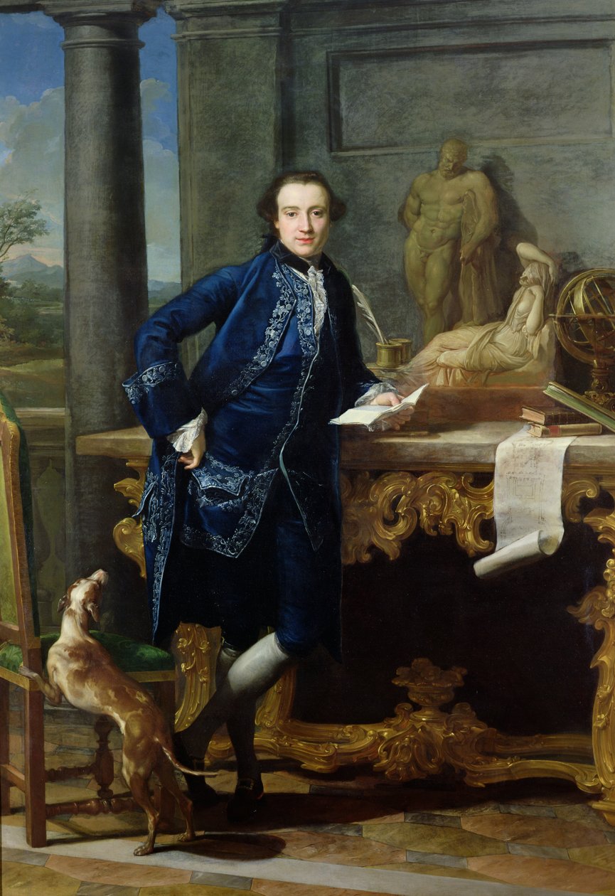 Porträtt av Charles John Crowle (1738-1811) från Crowle Park, ca 1761-62 av Pompeo Girolamo Batoni