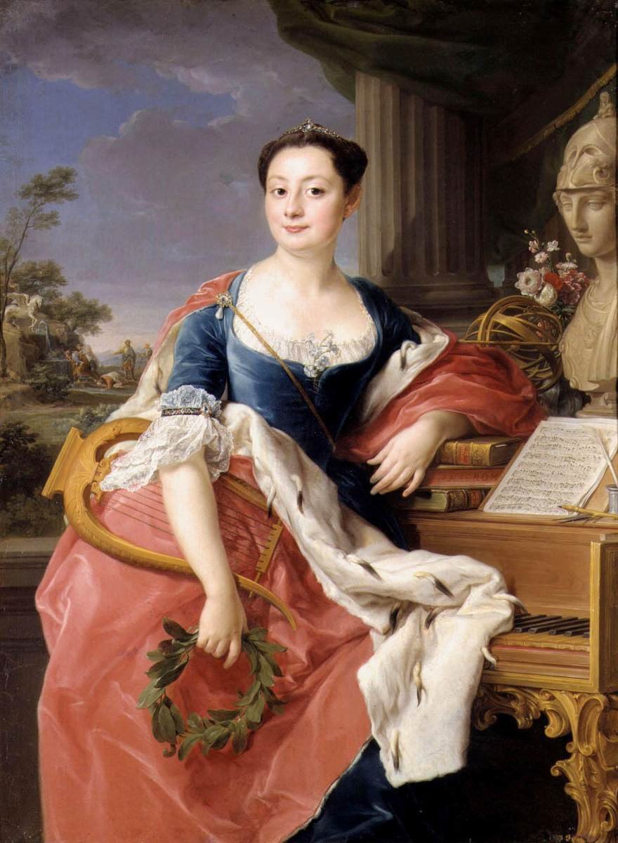 Portrait of Princess Giacinta Orsini Buoncampagni Ludovisi av Pompeo Girolamo Batoni