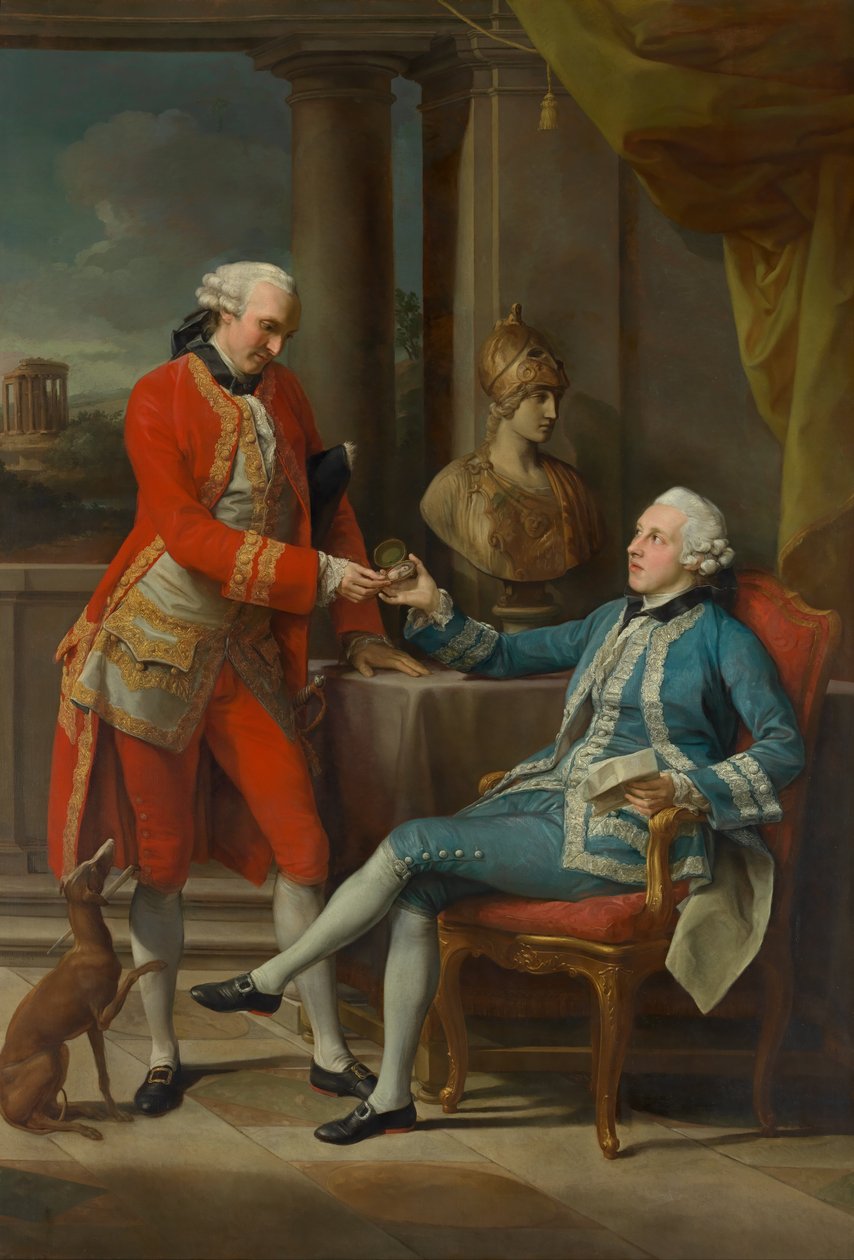 Sir Sampson Gideon och en oidentifierad följeslagare av Pompeo Girolamo Batoni