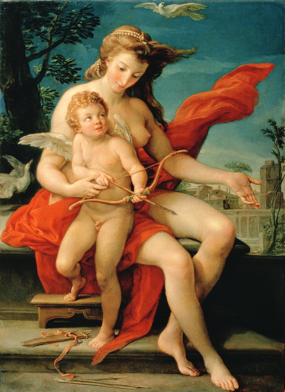 Venus och Amor, 1785 av Pompeo Girolamo Batoni