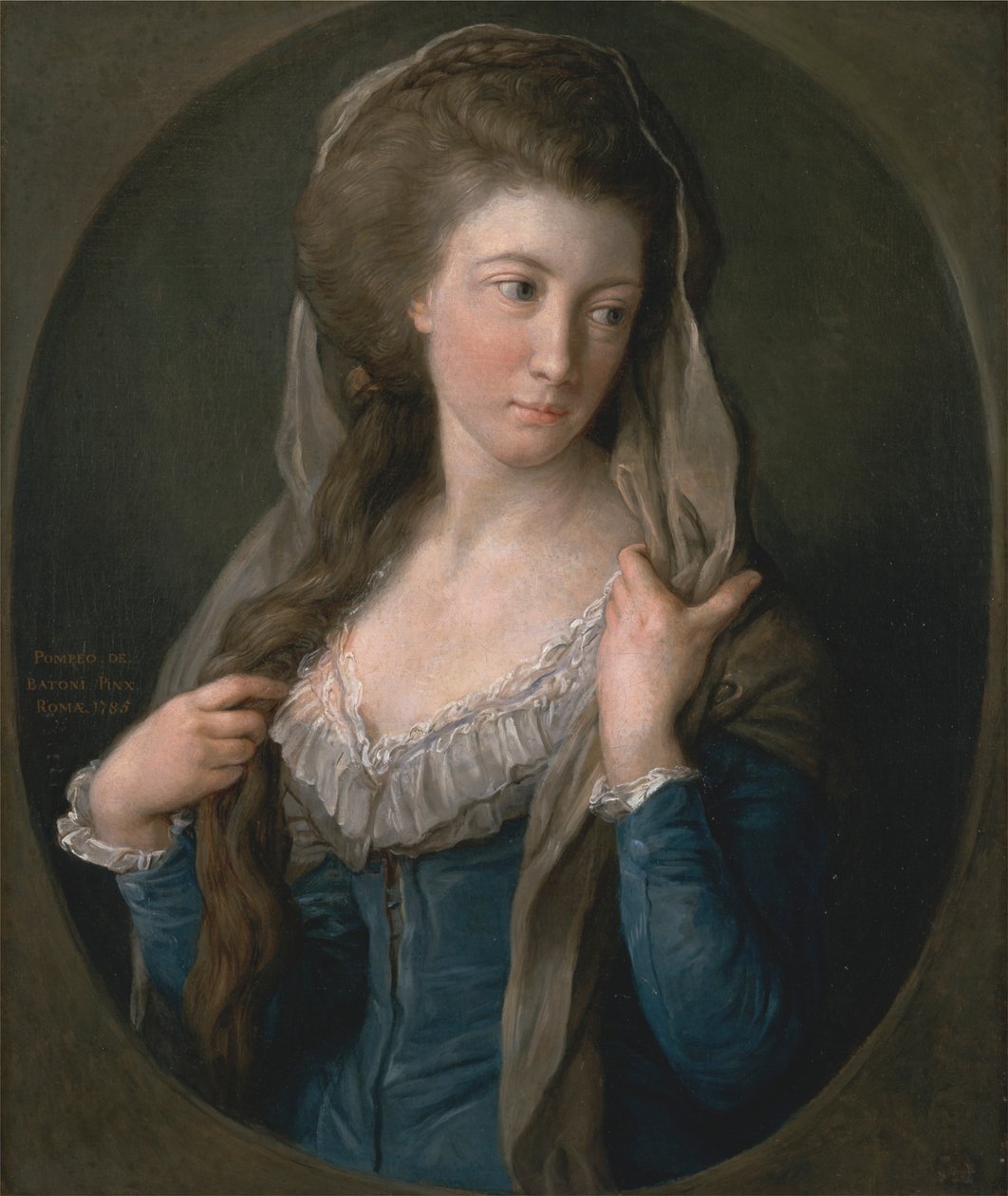 Porträtt av en kvinna, traditionellt identifierad som Margaret Stuart, Lady Hippisley av Pompeo Batoni