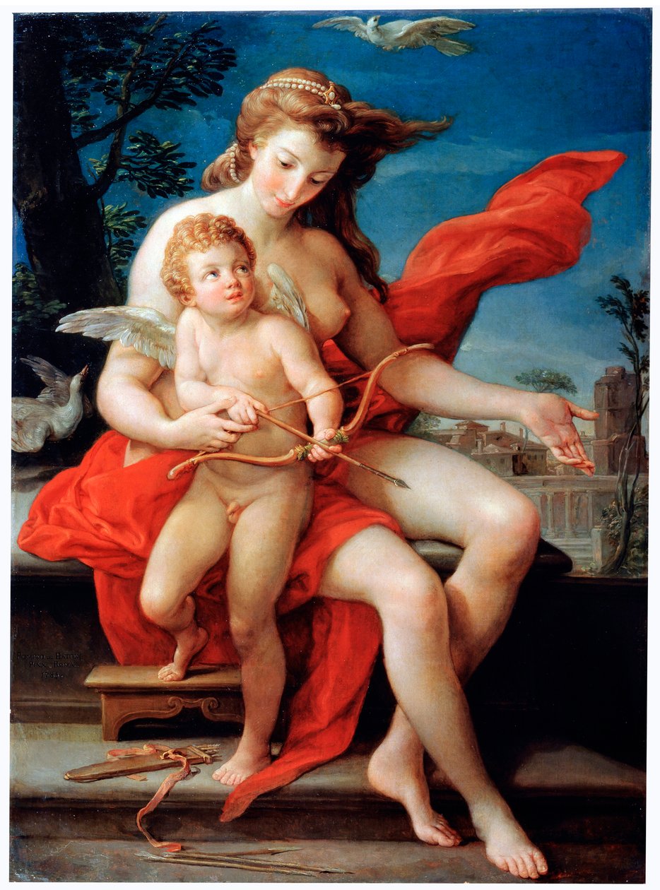 Venus och Amor, 1785. av Pompeo Batoni