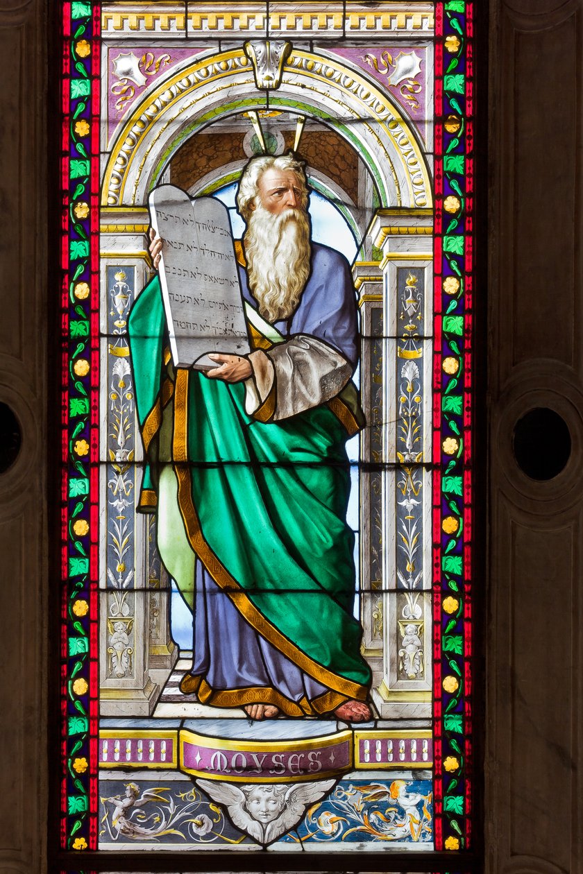 Genua, Duomo (St Lawrence Cathedral), Johannes Döparens kapell: målade glasögon av Pompeo Bertini av Pompeo Bertini