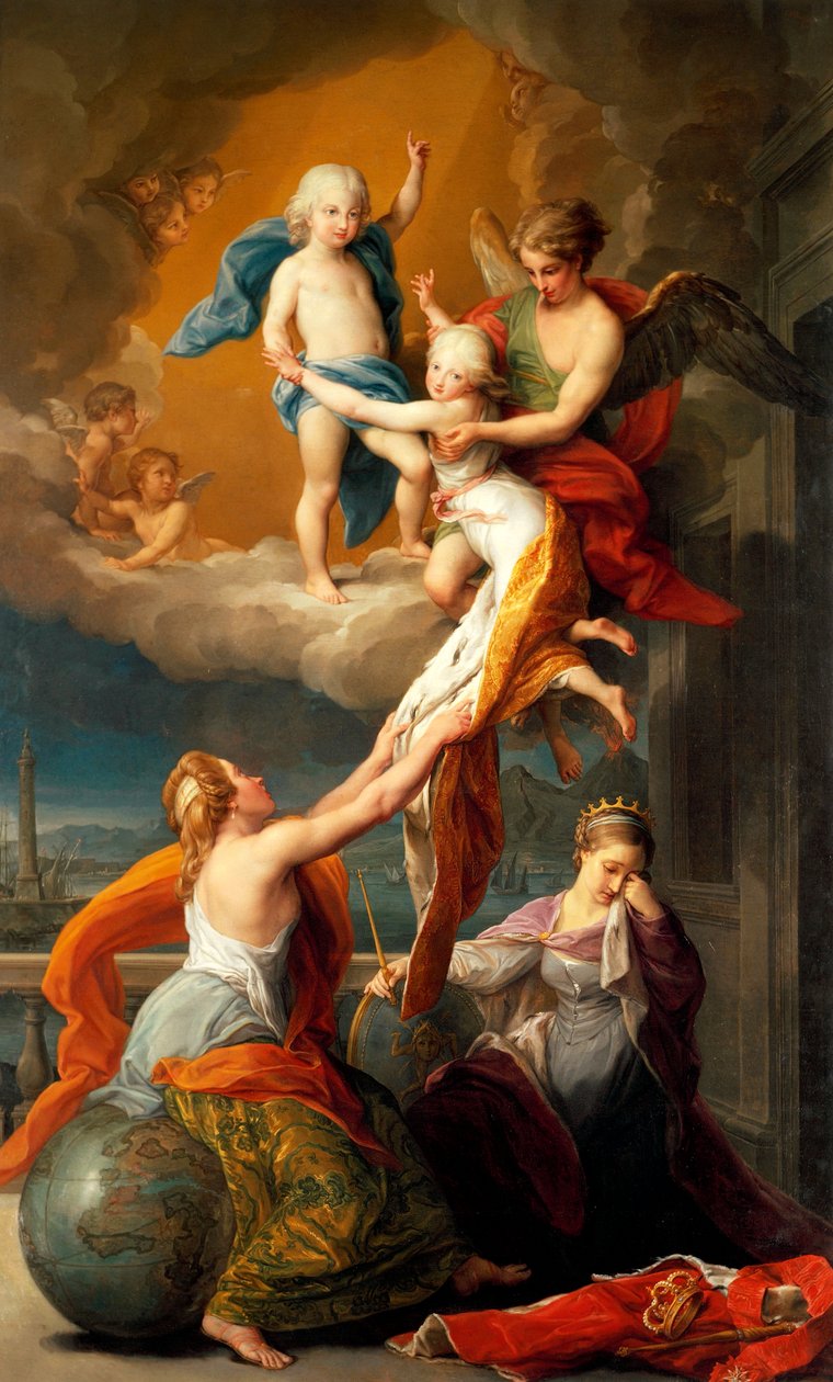 Allegori för Ferdinand IV:s två barns död, av Pompeo Batoni (1708-1787). av Pompeo Girolamo Batoni