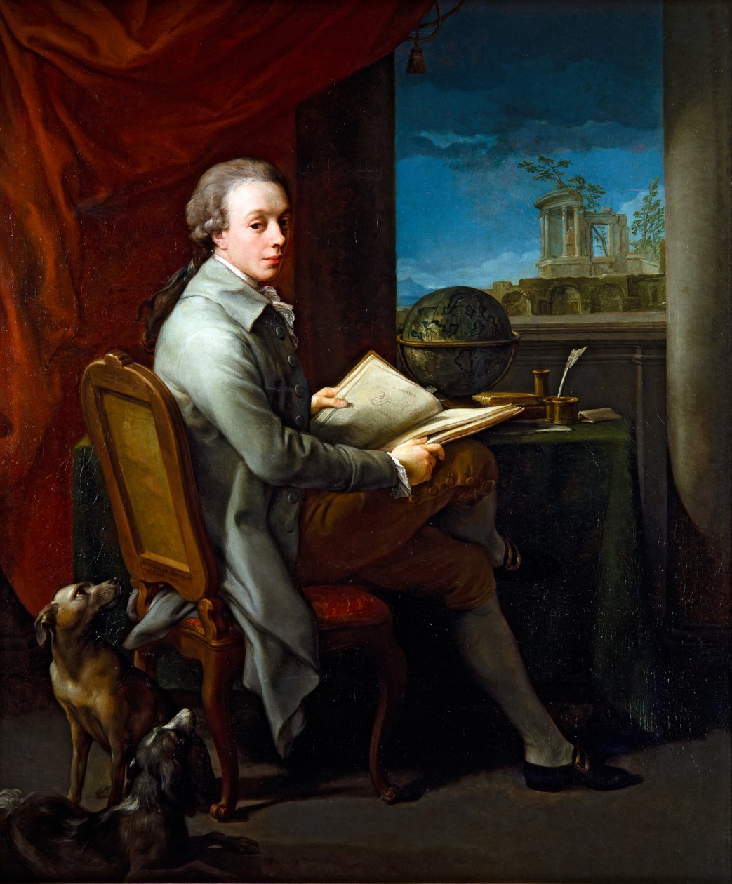 Par porträtt, Gentleman (på duk) av Pompeo Girolamo Batoni