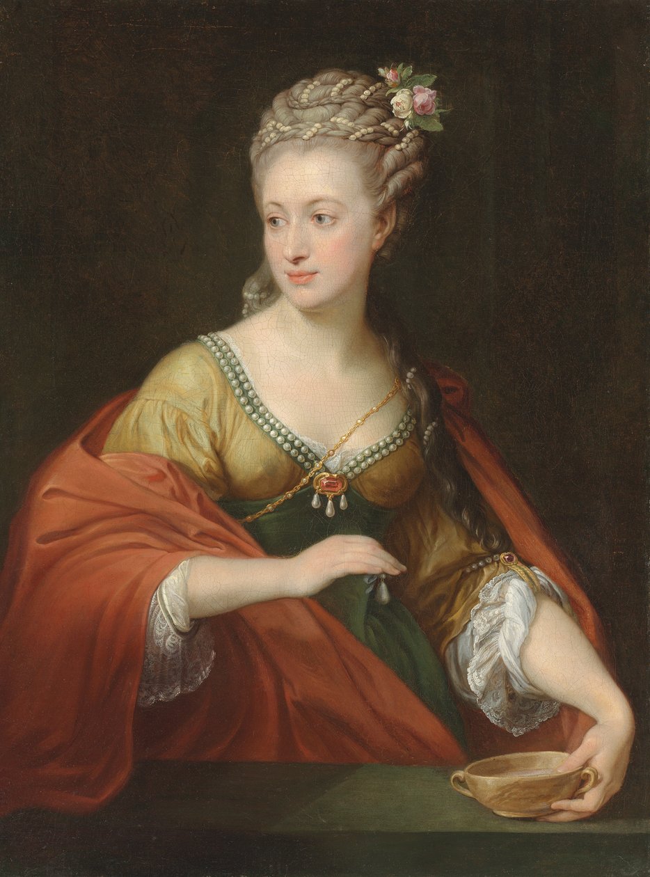 Porträtt av Alexandra Evtihievna Demidova 1724-1789 med Cleopatra, tidigt 1770-tal. av Pompeo Girolamo Batoni