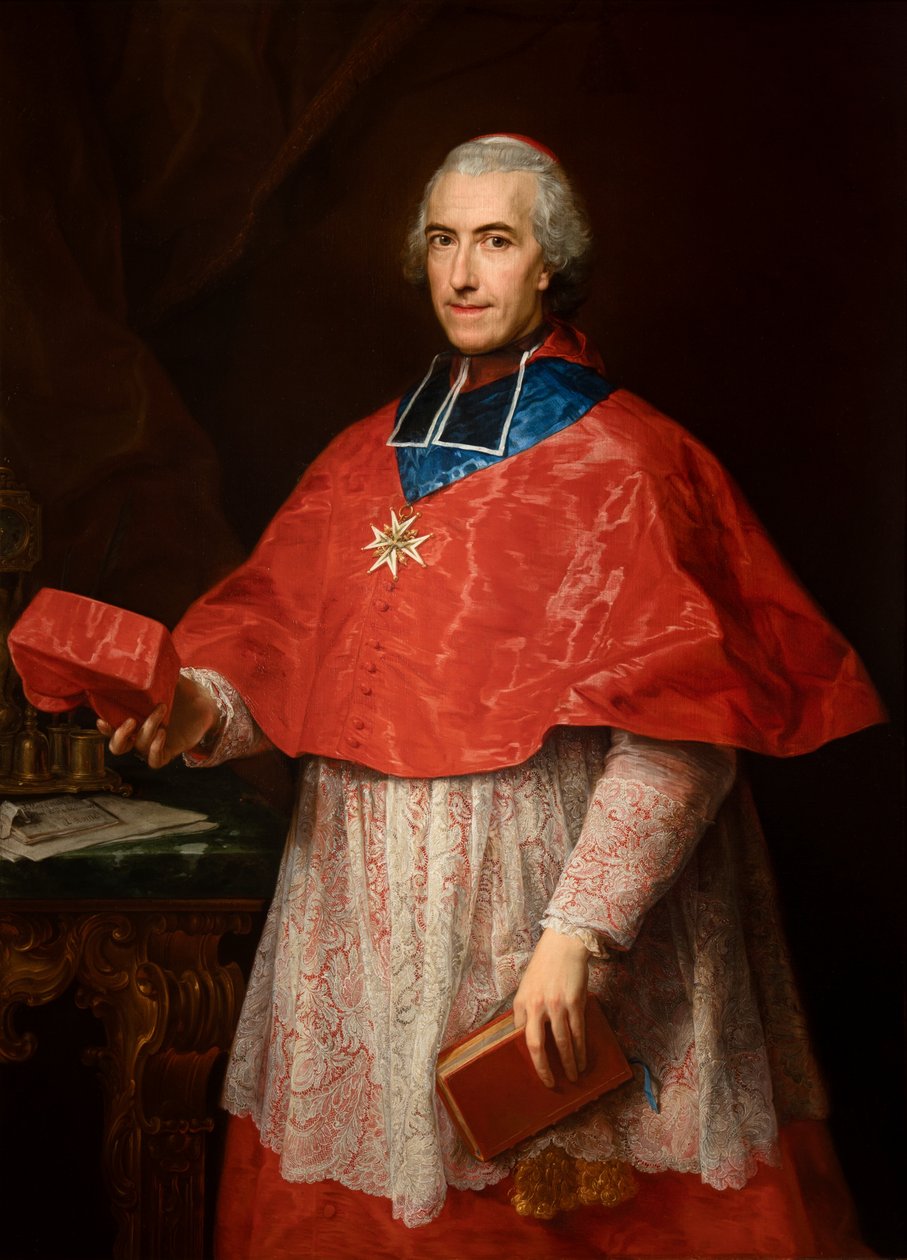 Porträtt av kardinal Jean-François Joseph de Rochechouart av Pompeo Girolamo Batoni