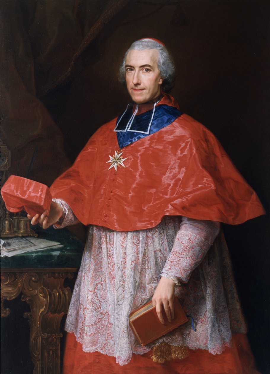Porträtt av kardinal Jean-François Joseph de Rochechouart av Pompeo Girolamo Batoni
